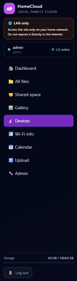 Control-style interface mock