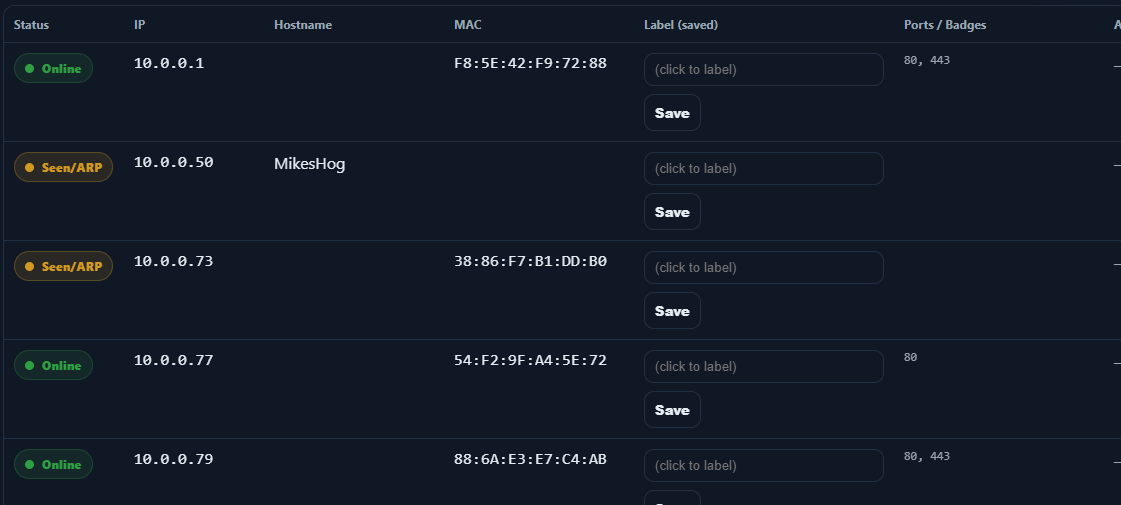 NetLapse scan results
